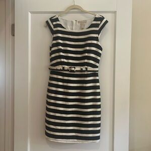 Banana Republic tweed navy and cream dress